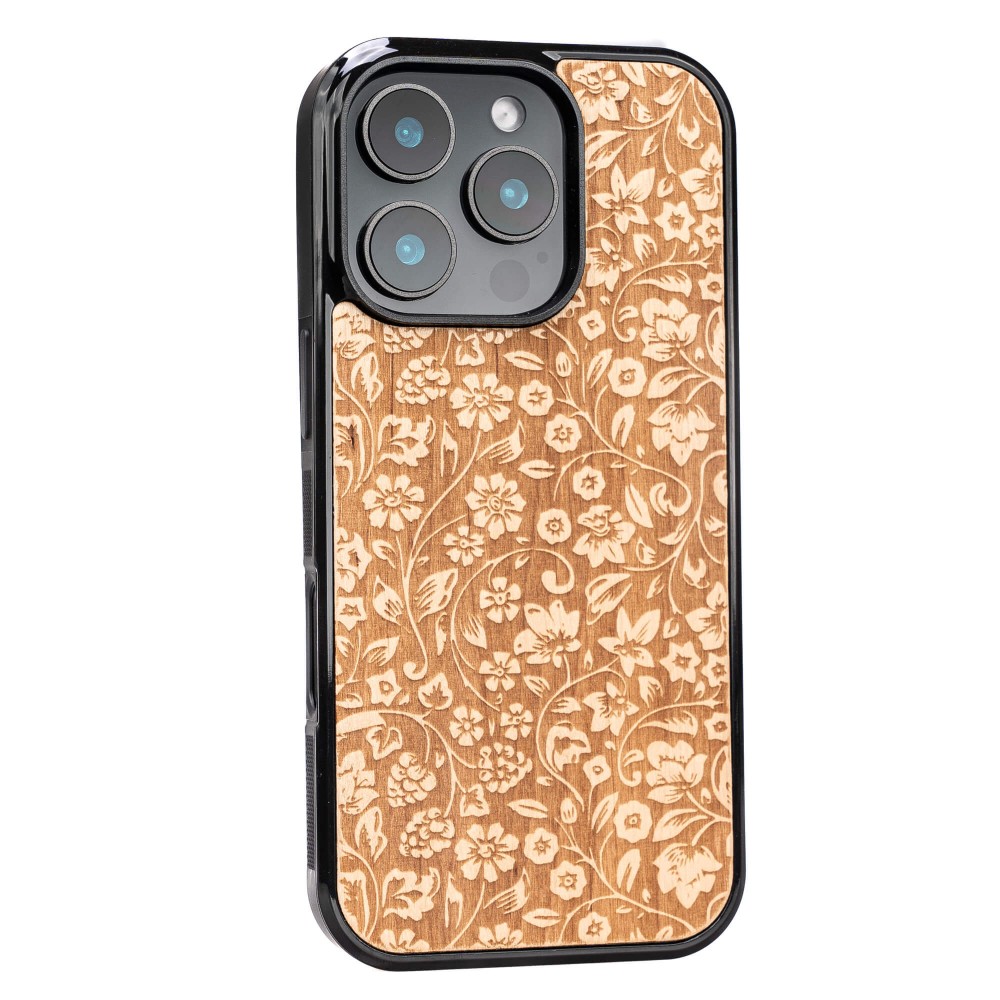 Apple iPhone 16 Pro Flowers Anigre Bewood Wood Case