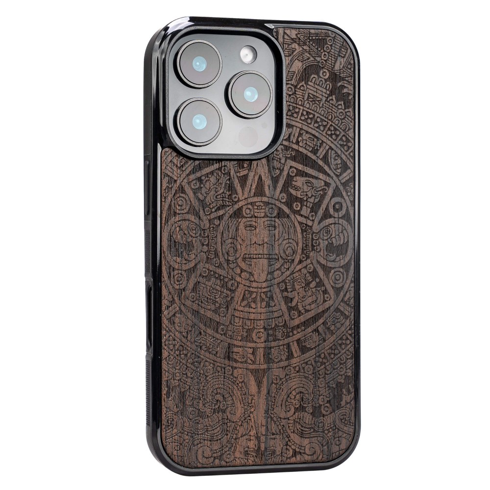 Apple iPhone 16 Pro Aztec Calendar Ziricote Bewood Wood Case