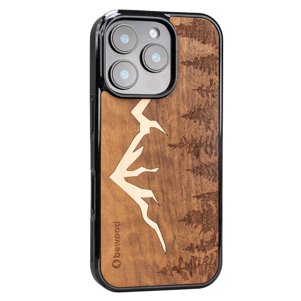 Apple iPhone 16 Mountains Imbuia Bewood Wood Case