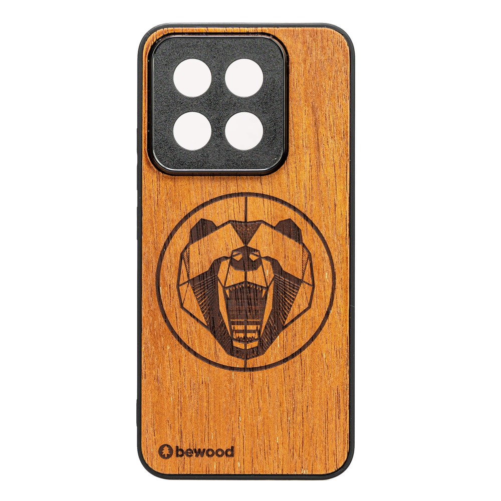 Drewniane Etui Bewood do Xiaomi 14T NIEDŹWIEDŹ MERBAU