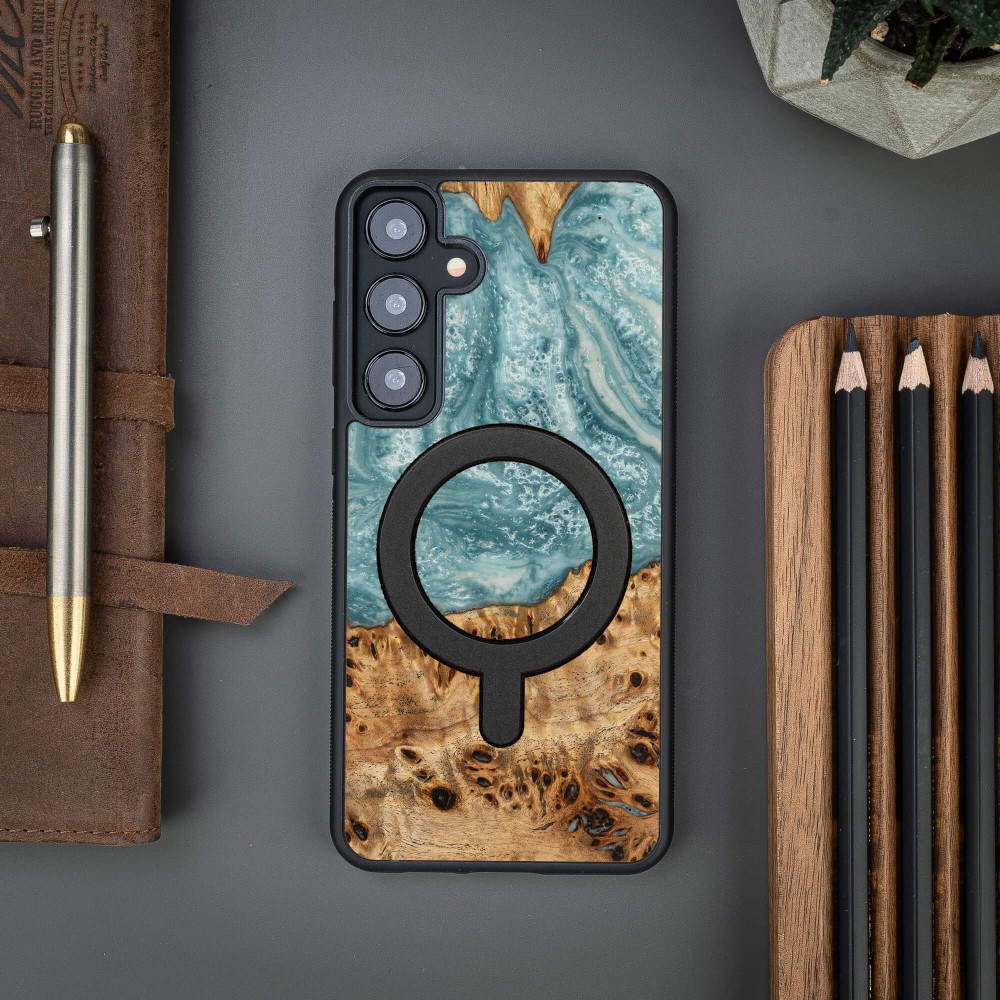 Bewood Resin Case for Samsung Galaxy S24 FE - Planets - Uranus with MagSafe