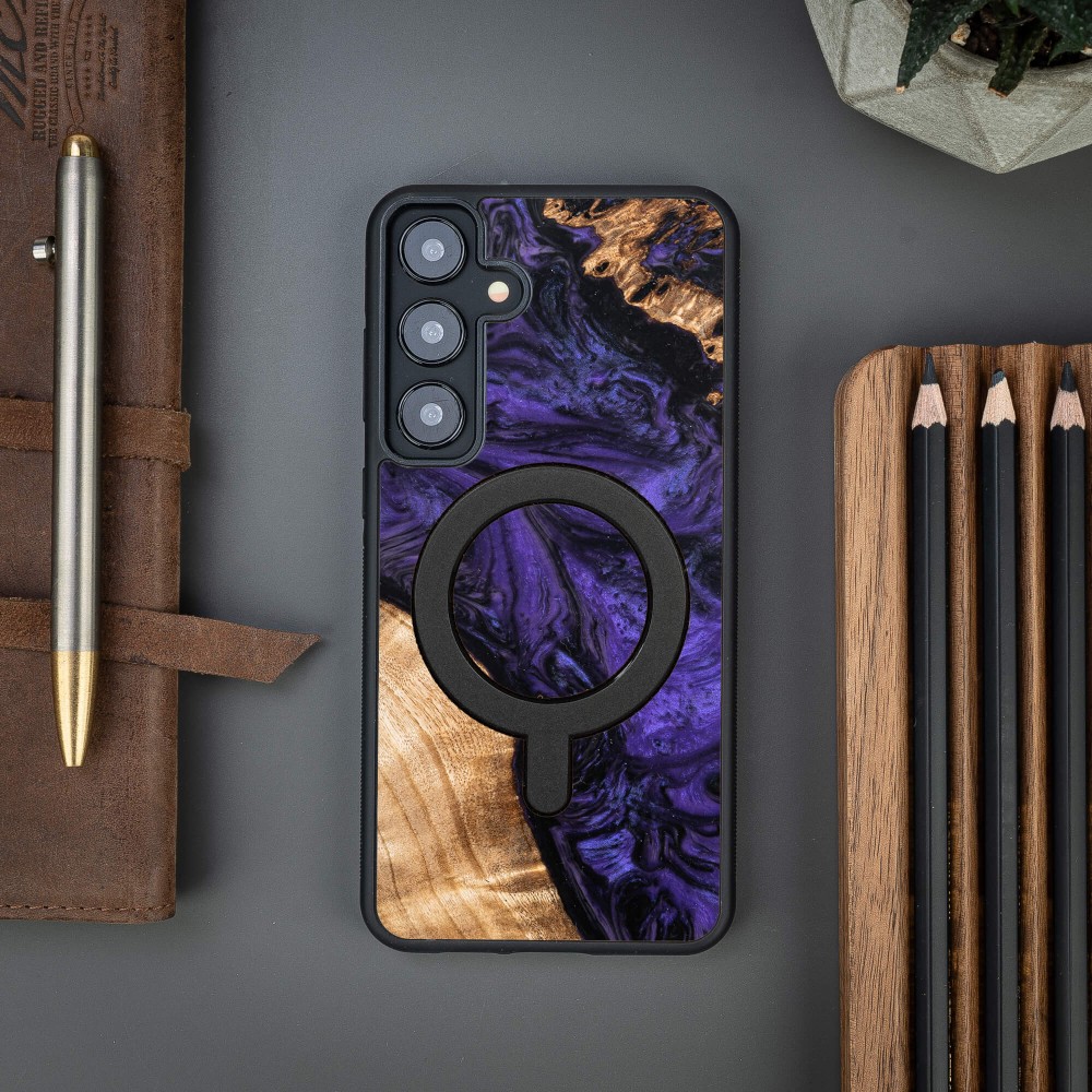 Bewood Resin Case for Samsung Galaxy A35 5G - Violet with MagSafe