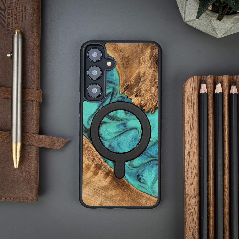 Etui Bewood Unique do Samsung Galaxy A35 5G - Turquoise z MagSafe