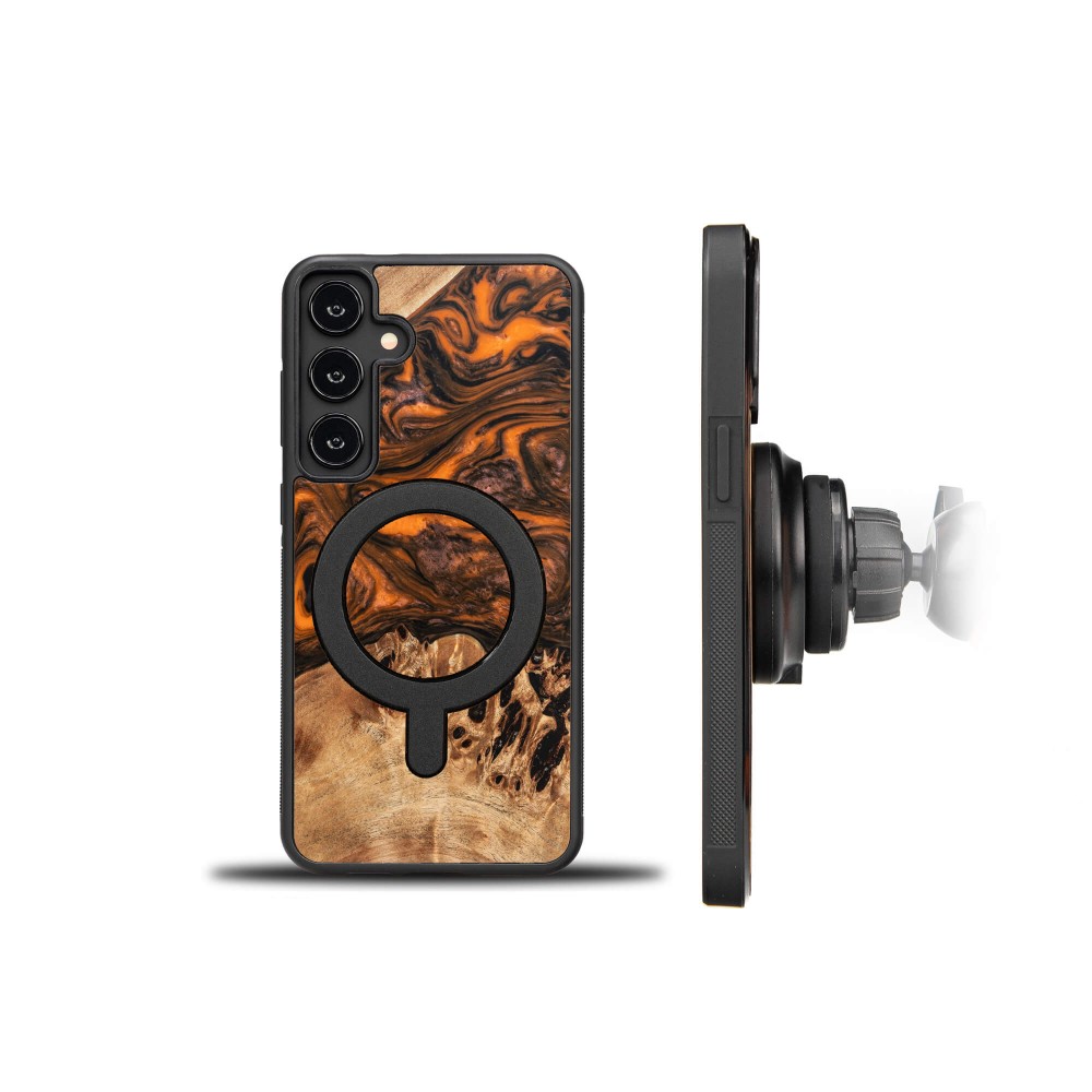 Bewood Resin Case for Samsung Galaxy A35 5G - Orange with MagSafe