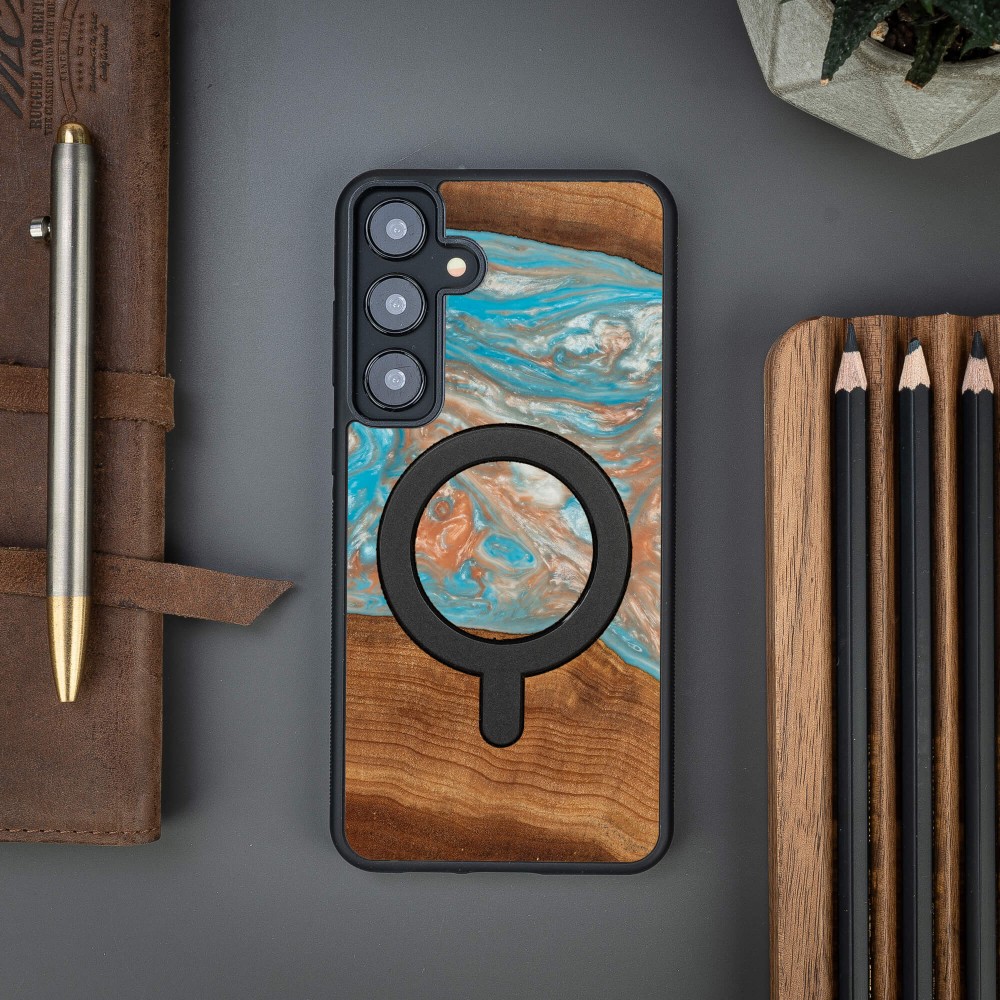 Etui Bewood Unique do Samsung Galaxy S25 Plus - Planets - Saturn z MagSafe (3)