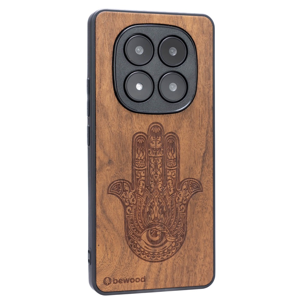 Drewniane Etui Bewood do Xiaomi Redmi Note 14 Pro 5G HAMSA IMBUIA (2)