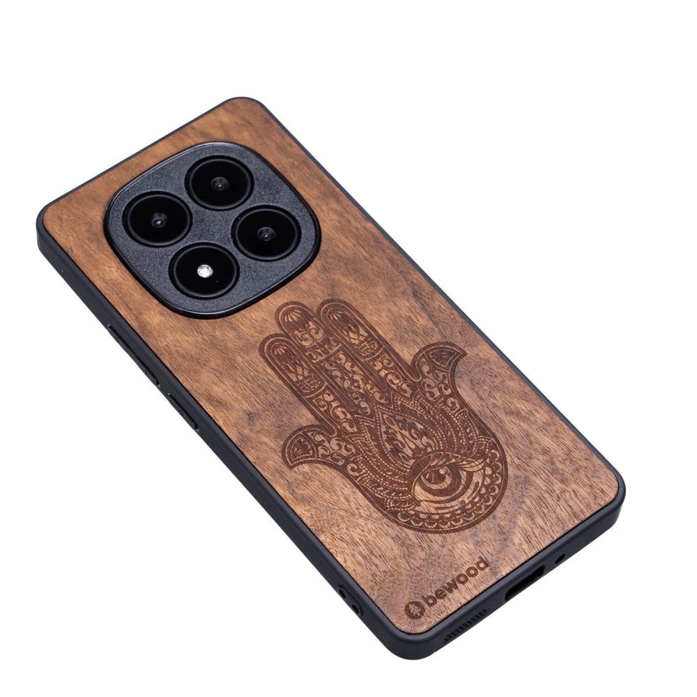 Drewniane Etui Bewood do Xiaomi Redmi Note 14 Pro 5G HAMSA IMBUIA (3)