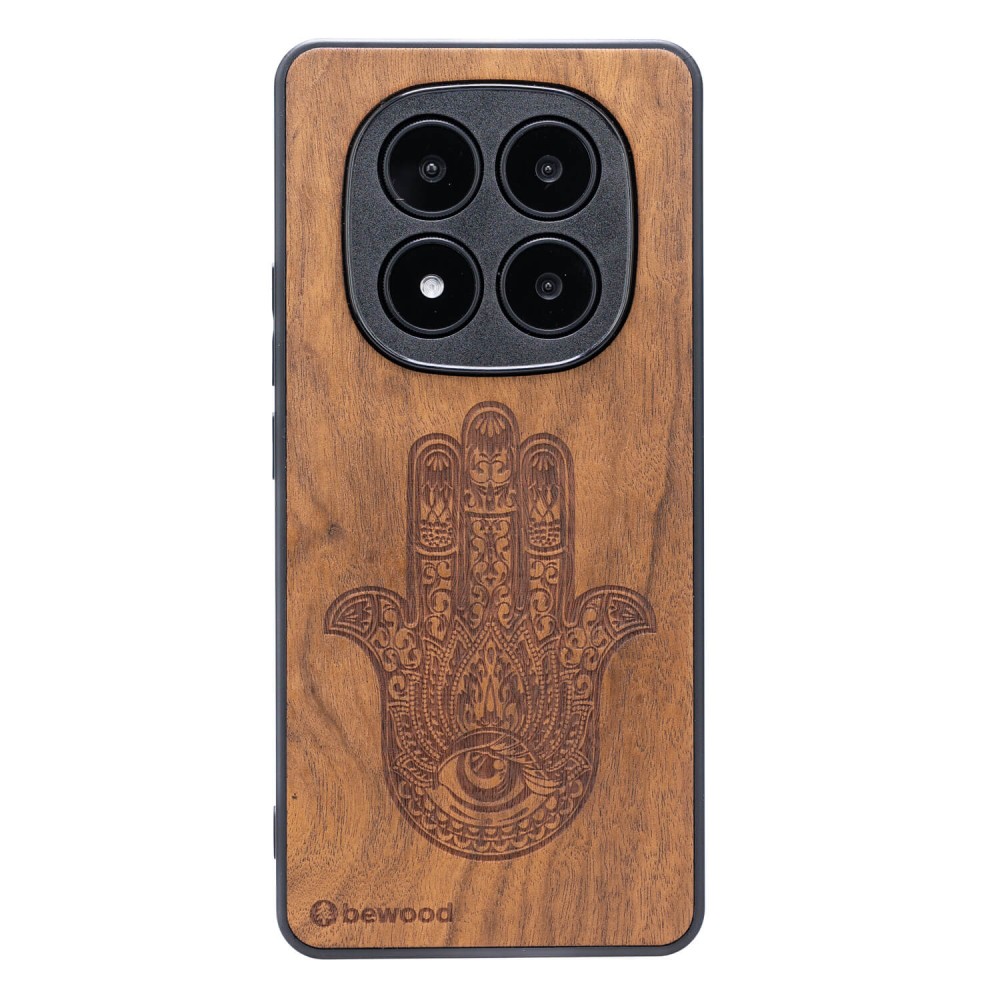 Drewniane Etui Bewood do Xiaomi Redmi Note 14 Pro Plus 5G HAMSA IMBUIA (1)