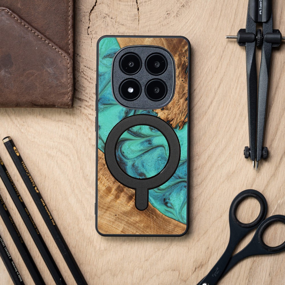 Bewood Resin Case for Xiaomi Redmi Note 14 Pro 5G - Turquoise with MagSafe (3)