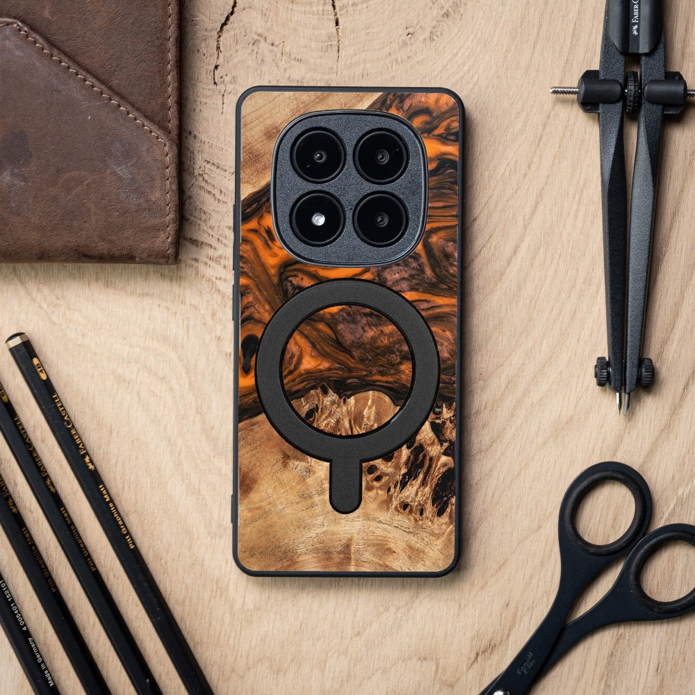 Bewood Resin Case for Xiaomi Redmi Note 14 Pro Plus 5G - Orange with MagSafe (3)