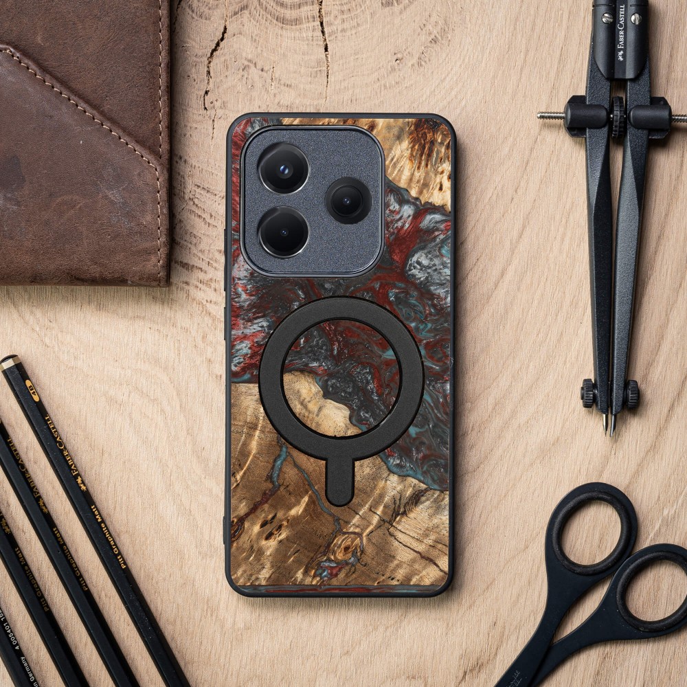 Bewood Resin Case for Xiaomi Redmi Note 14 5G - Planets - Pluto with MagSafe (3)