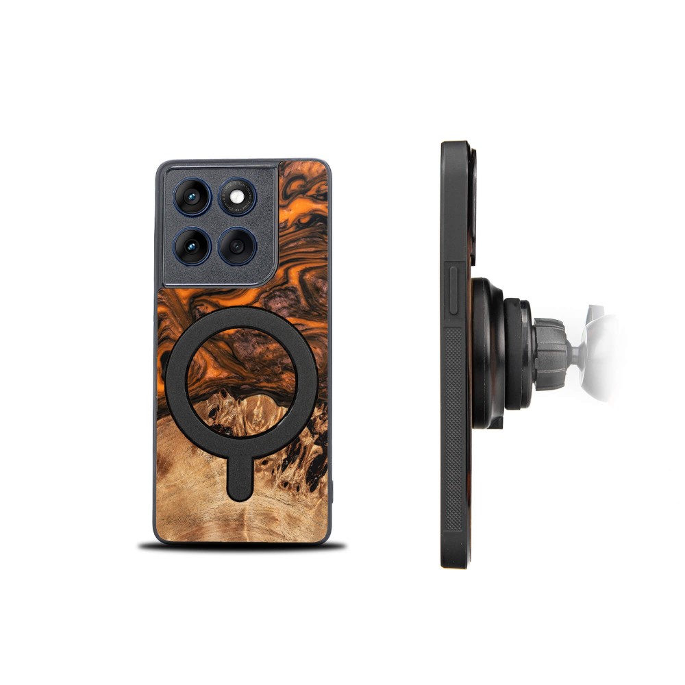 Bewood Resin Case for Motorola Edge 60 / 60 Fusion - Orange with MagSafe (2)