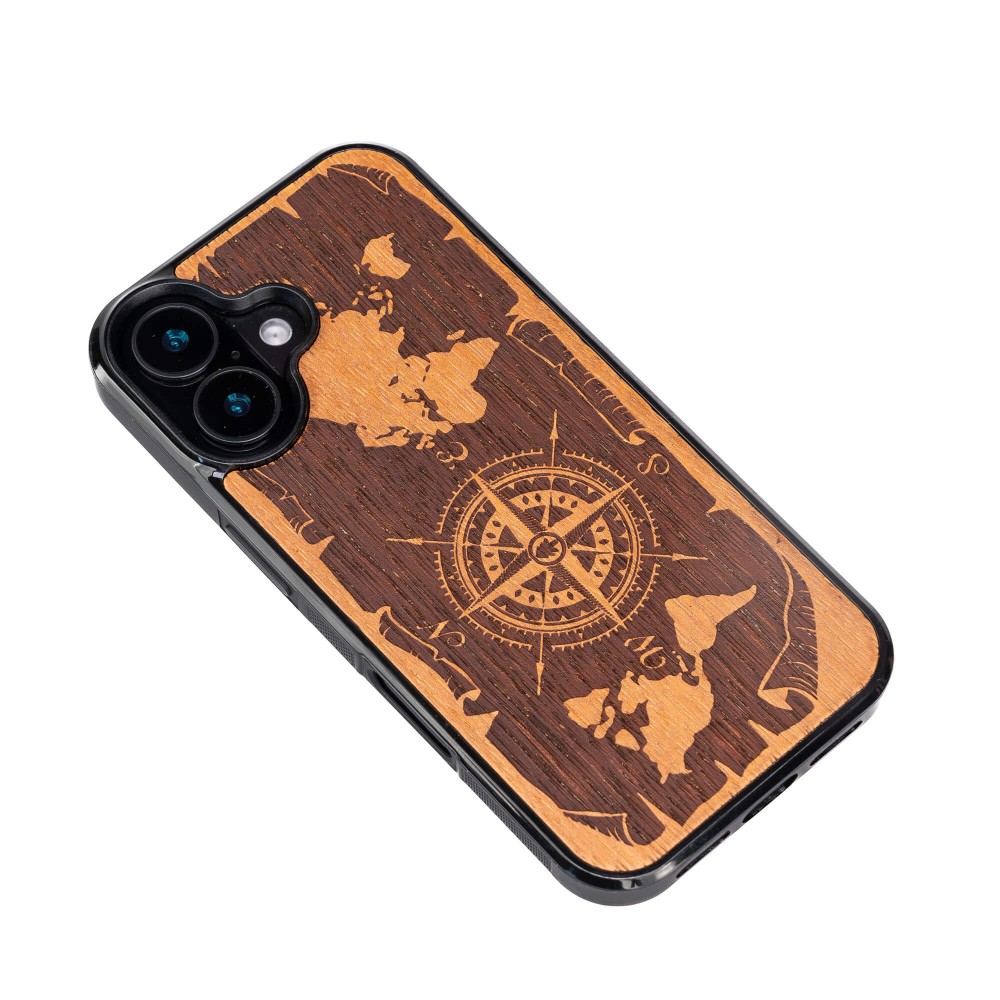 Drewniane Etui Bewood do iPhone 17 RÓŻA WIATRÓW MERBAU (3)