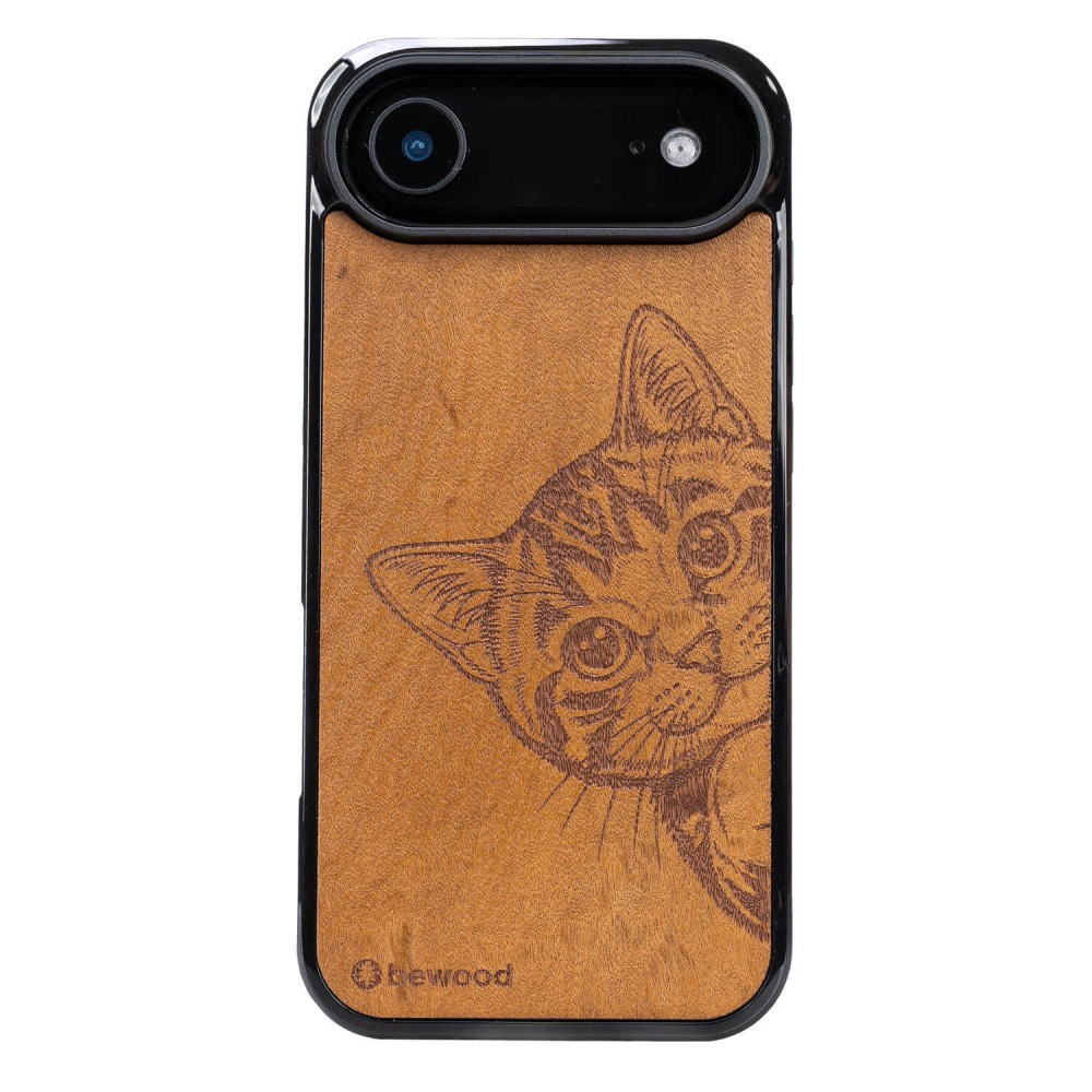 Drewniane Etui Bewood do iPhone Air CAT LOVER IMBUIA (1)
