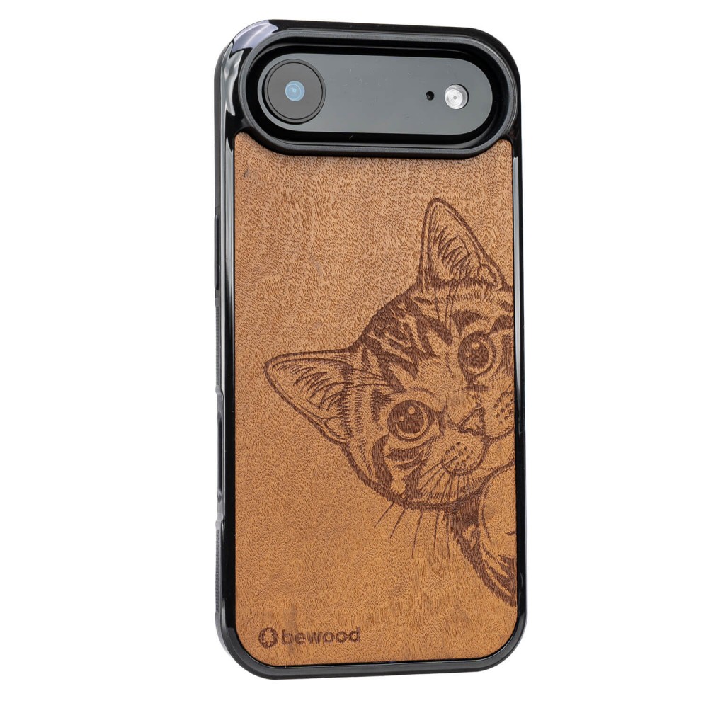 Drewniane Etui Bewood do iPhone Air CAT LOVER IMBUIA (2)