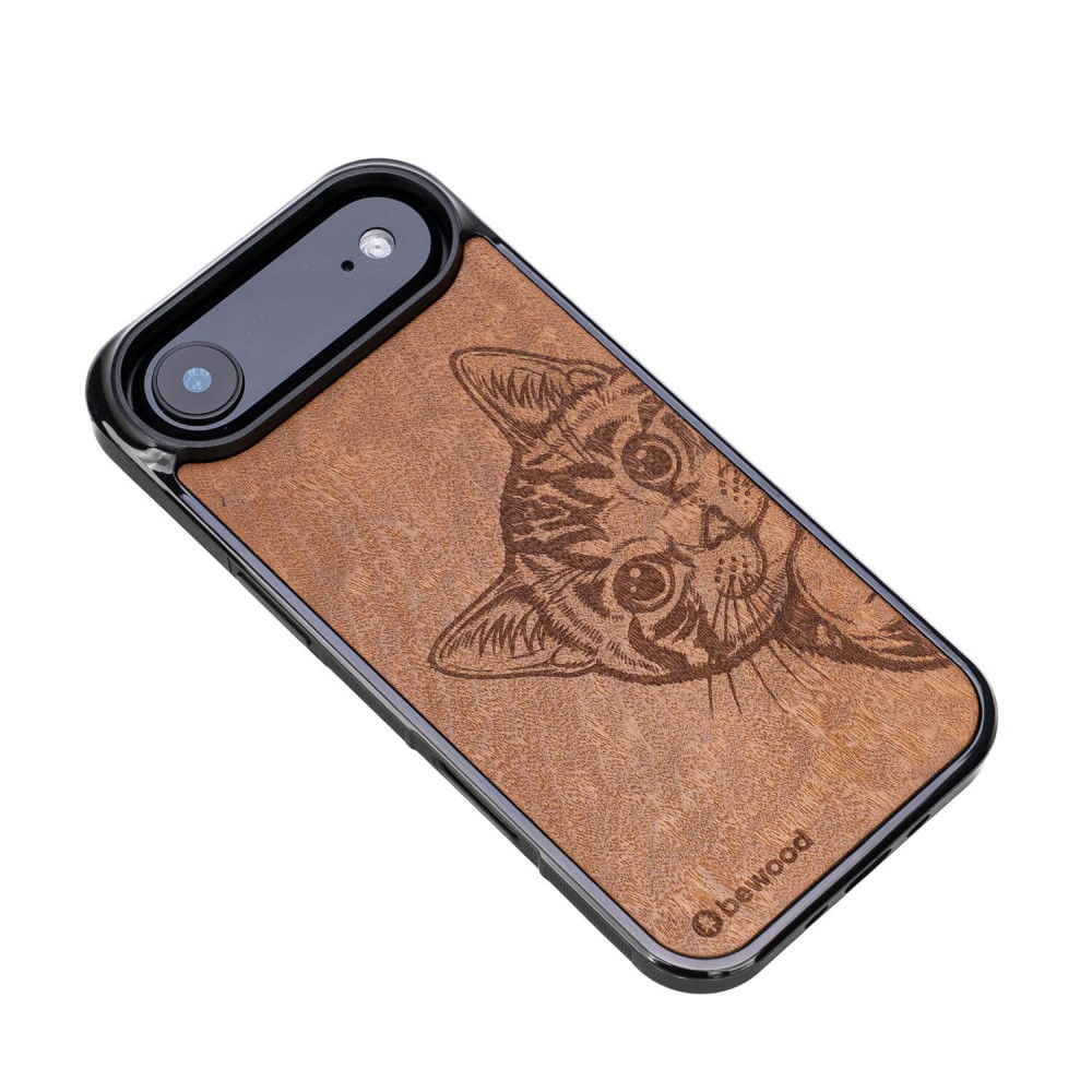 Drewniane Etui Bewood do iPhone Air CAT LOVER IMBUIA (3)