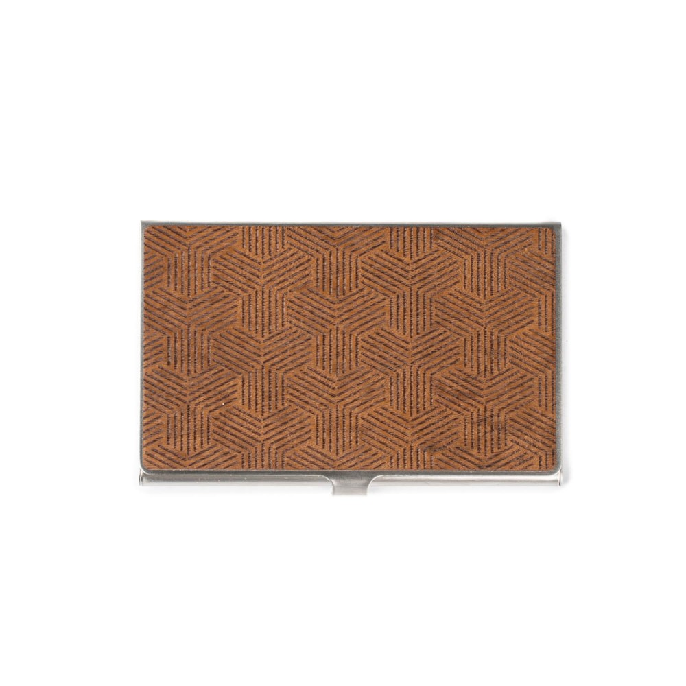 Drewniany Wizytownik Bewood Inox Hexagon Imbuia (2)