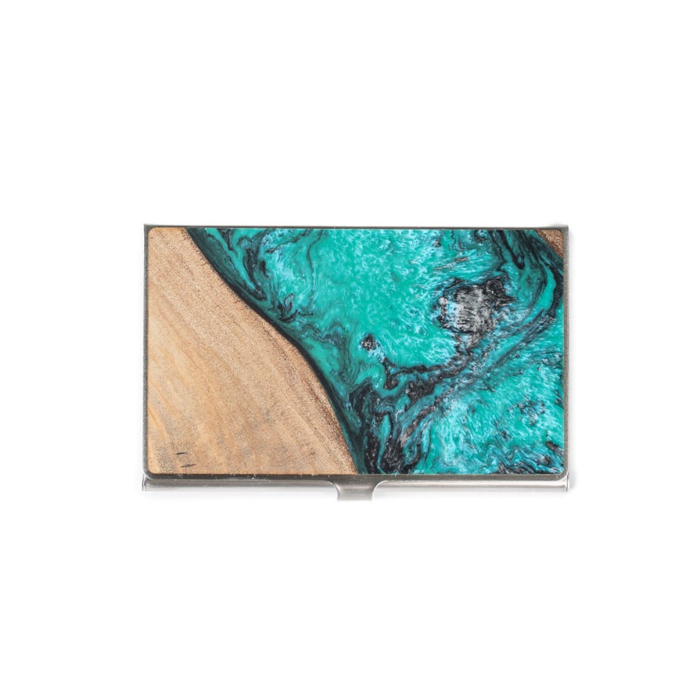 Business Card Holder Inox Unique - Turquoise (2)