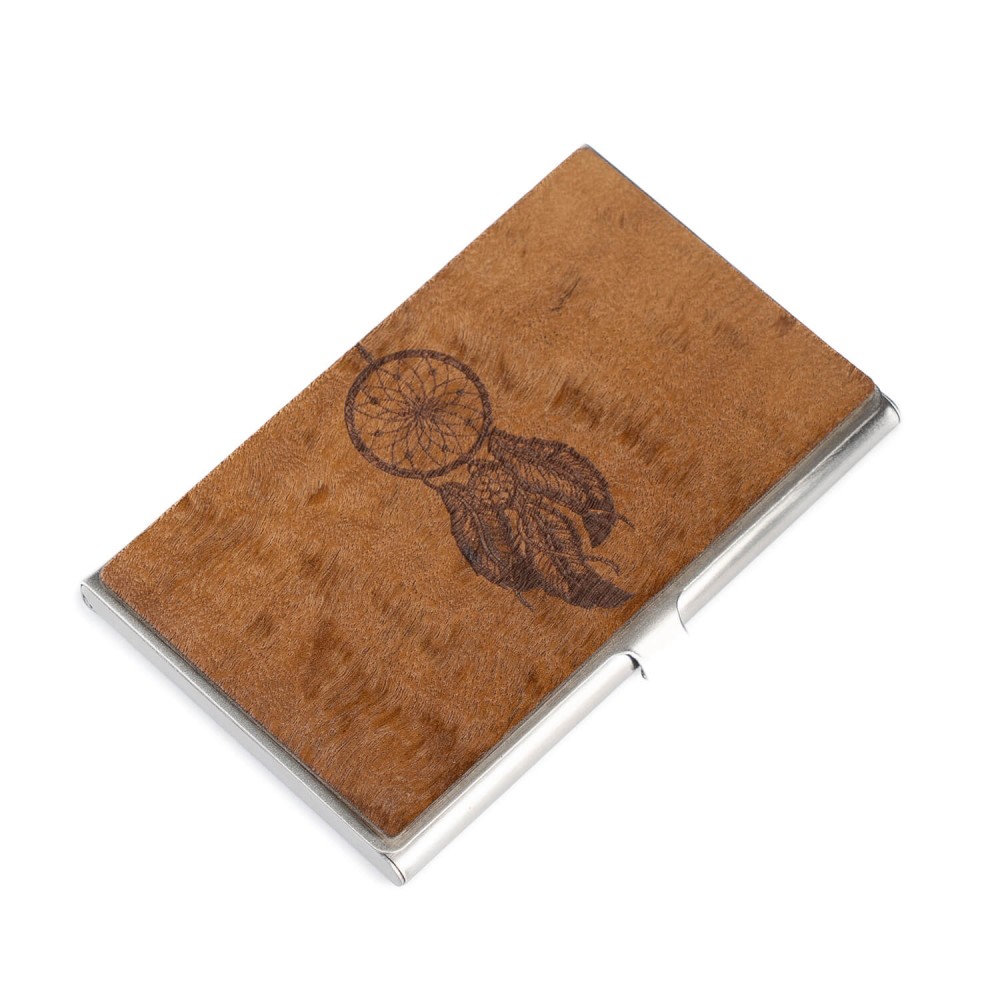 Business Card Holder Inox Dreamcatcher Imbuia (1)