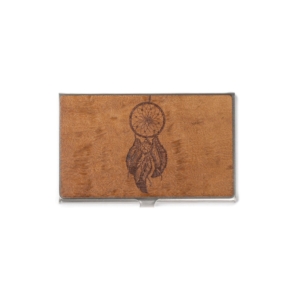 Business Card Holder Inox Dreamcatcher Imbuia (2)