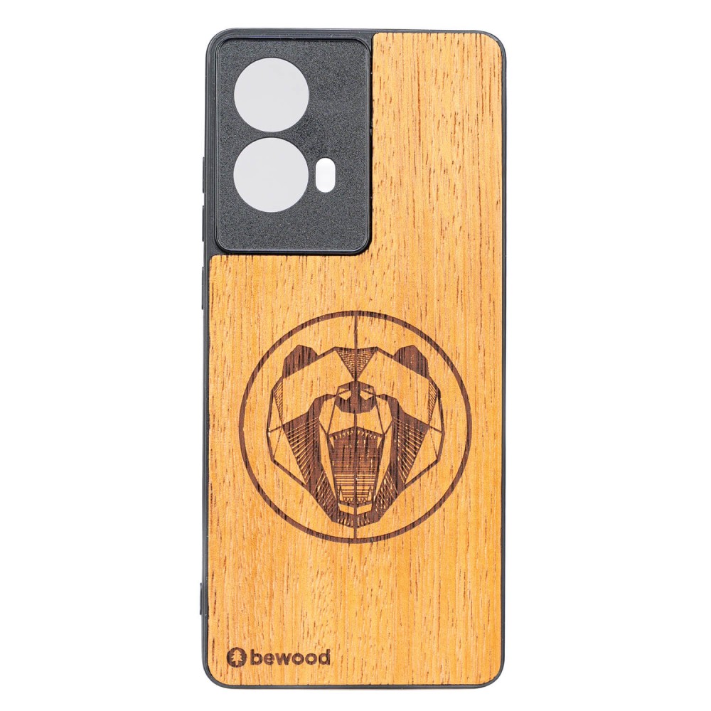 Motorola G85 5G Bear Merbau Bewood Wood Case (1)