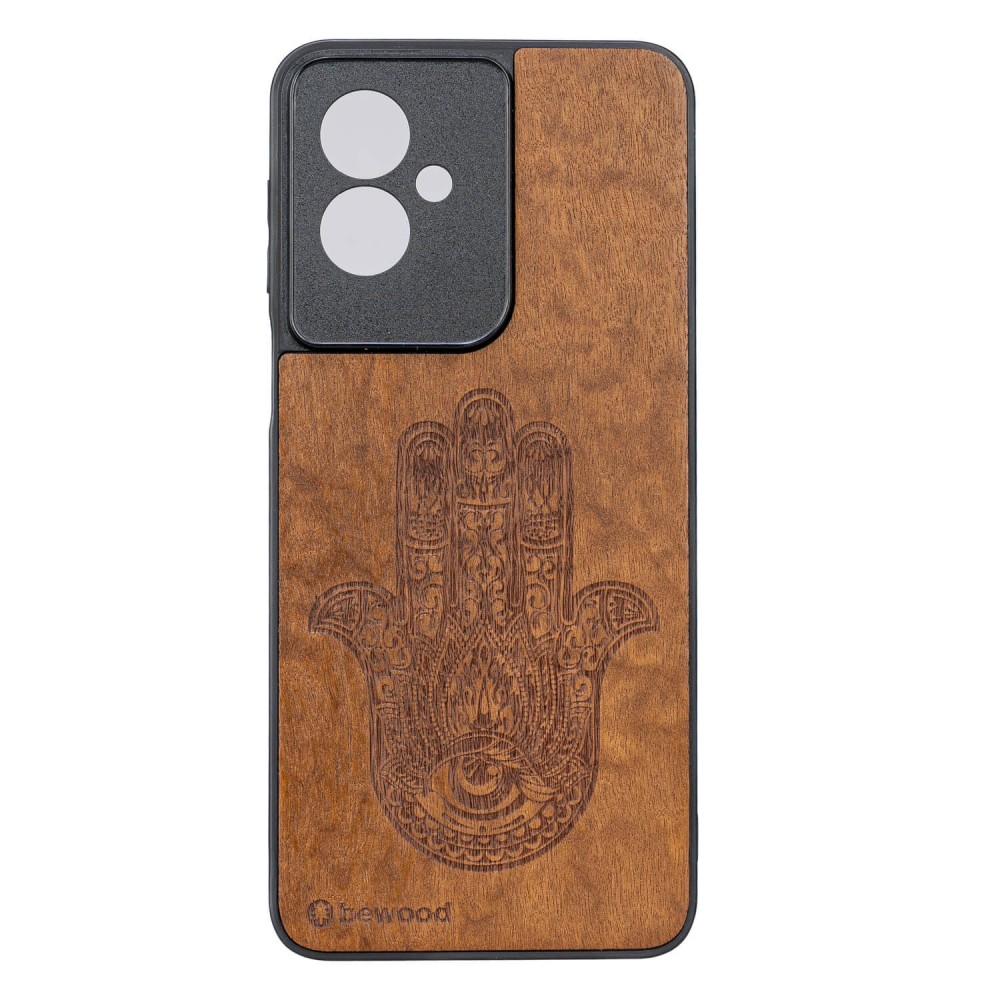 Drewniane Etui Bewood do Motorola G55 5G HAMSA IMBUIA (1)