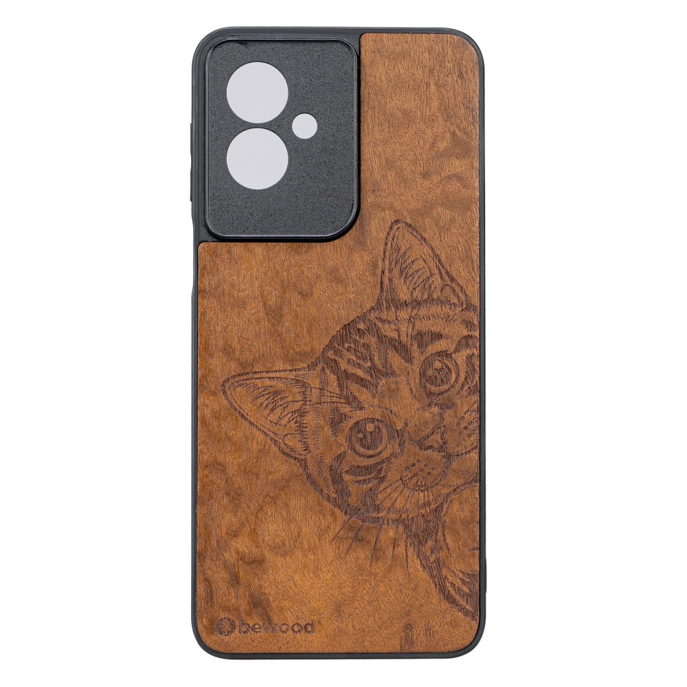Drewniane Etui Bewood do Motorola G55 5G CAT LOVER IMBUIA (1)
