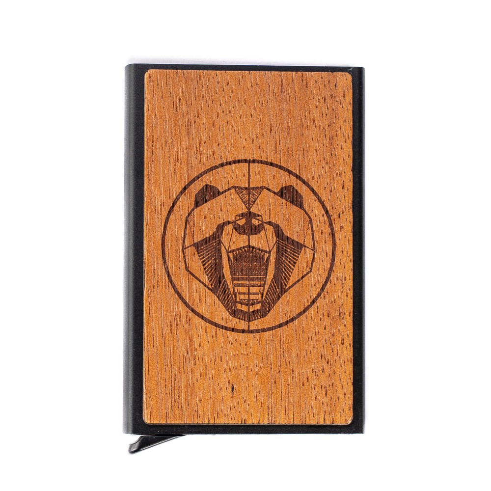 Credit Card Case Bewood Inox Bear Merbau (2)