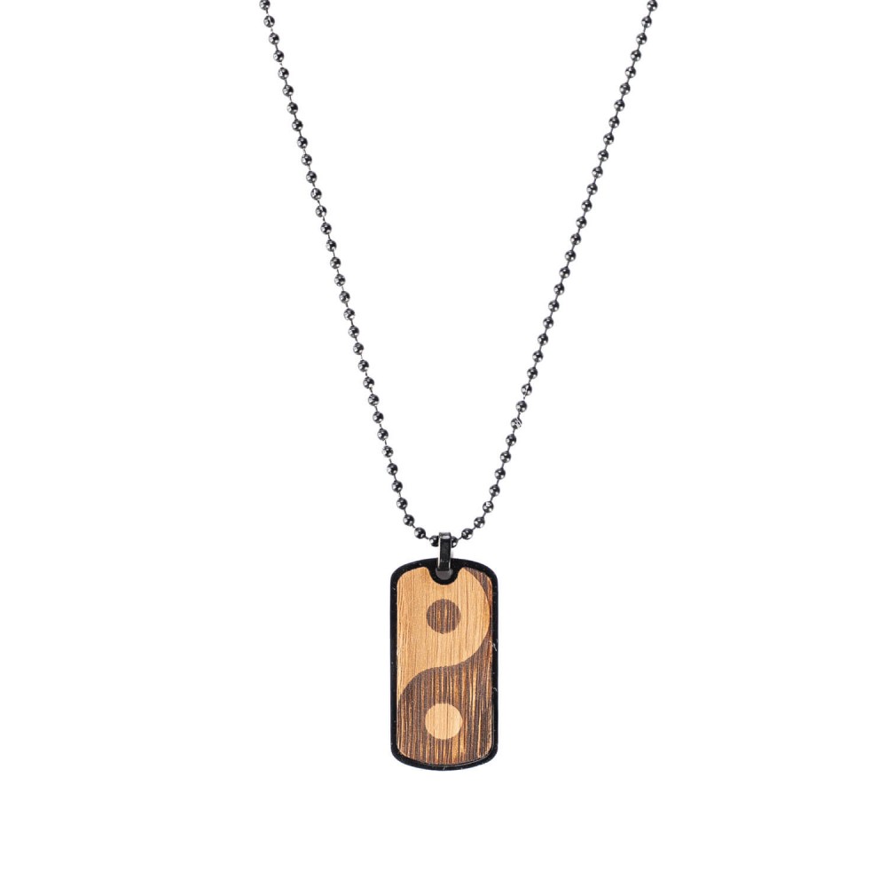 Dog tag Bewood Yin Yang Oak Black (3)