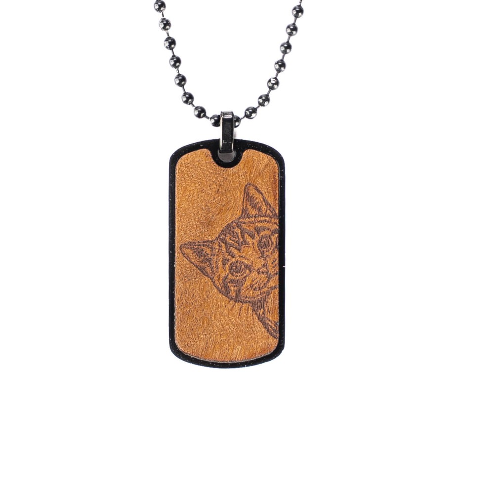 Dog tag Bewood  - Cat Lover Imbuia (1)