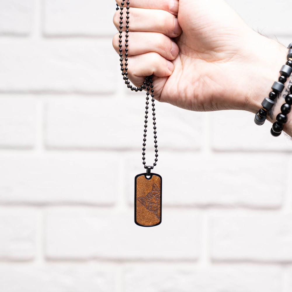 Dog tag Bewood  - Cat Lover Imbuia (4)