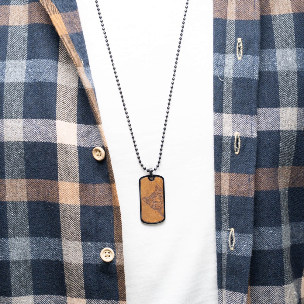 Dog tag Bewood  - Cat Lover Imbuia (5)