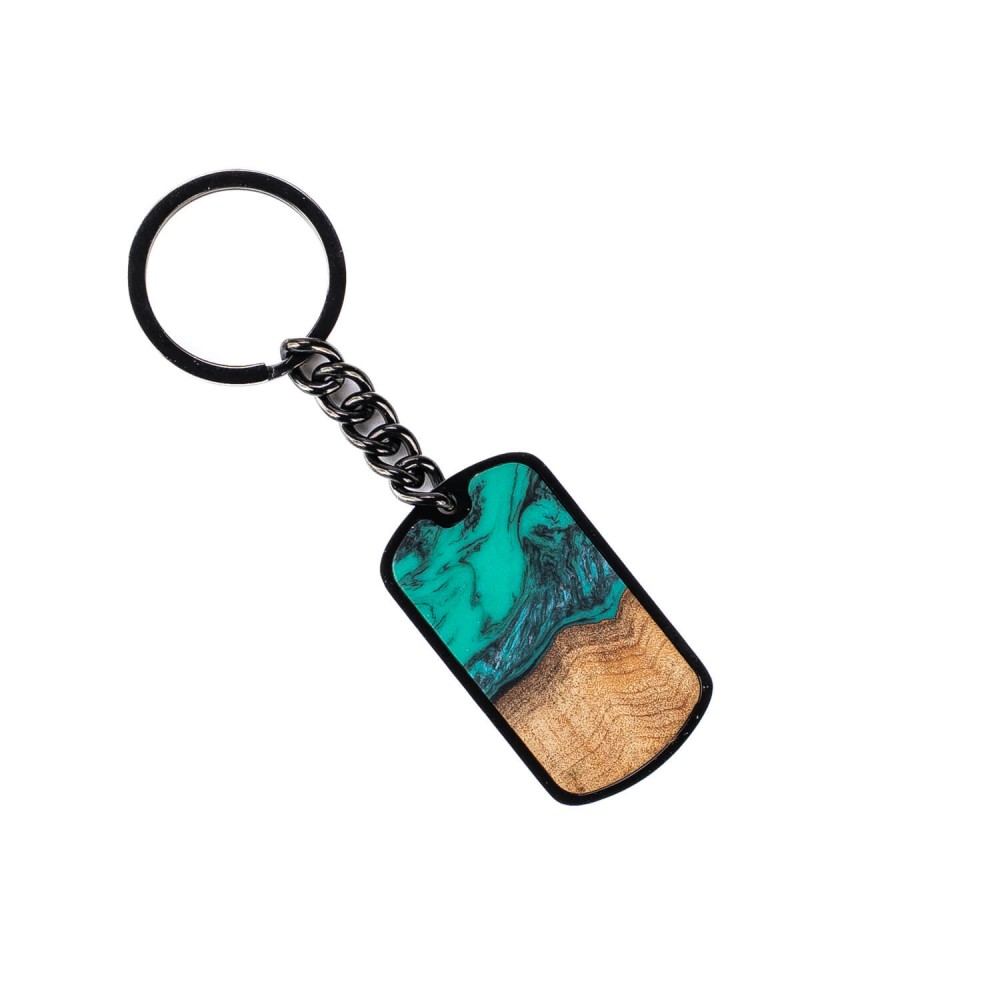 Wooden Keychain Unique - Turquoise (1)