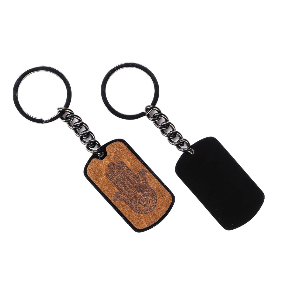 Wooden Keychain - Hamsa - Imbuia (2)