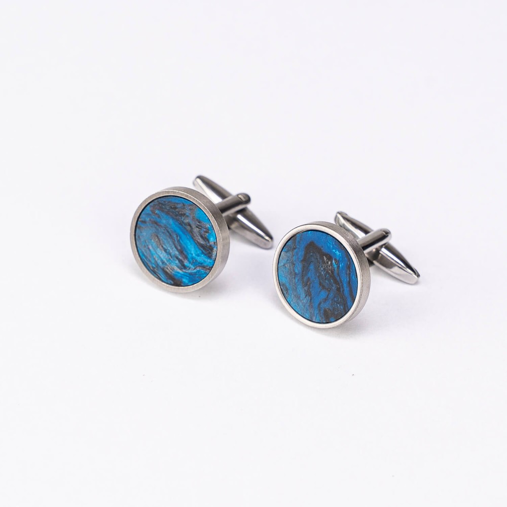 Spinki do mankietów Bewood Unique - Planets - Neptun - Silver - 18mm (3)