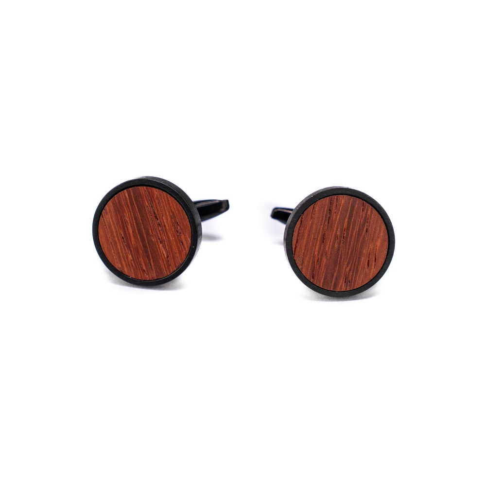 Cufflinks Bewood  - Padouk - Black - 18mm (1)