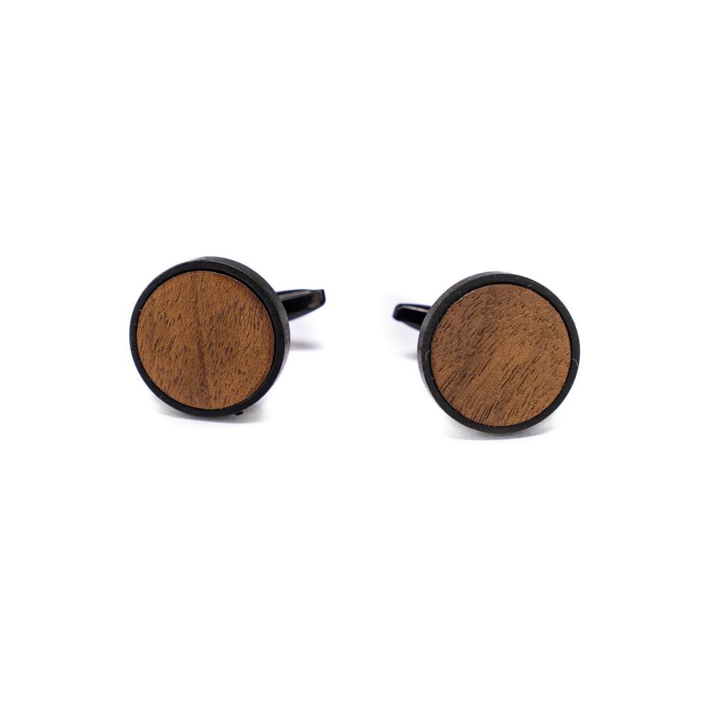 Cufflinks Bewood  - Imbua - Black - 18mm (1)