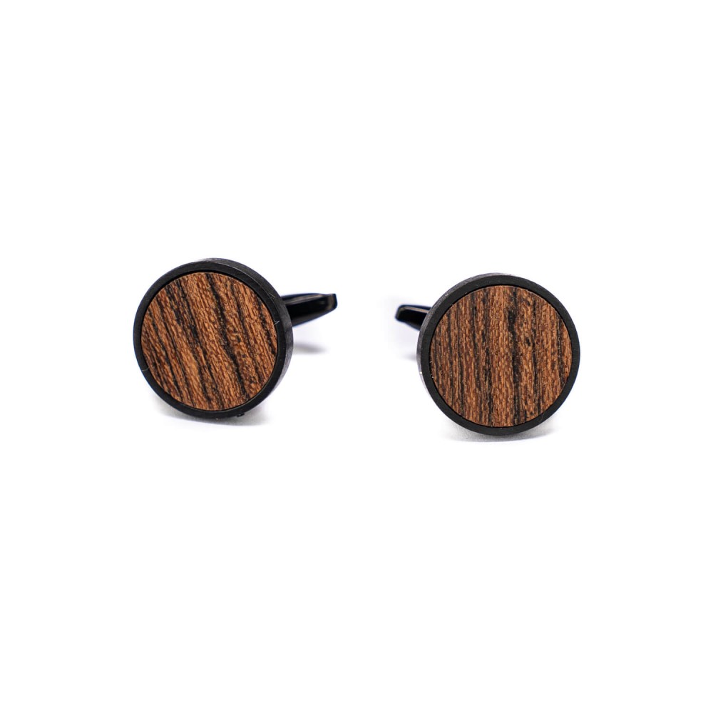 Spinki do mankietów Bewood - Bocote - Black - 18mm (1)