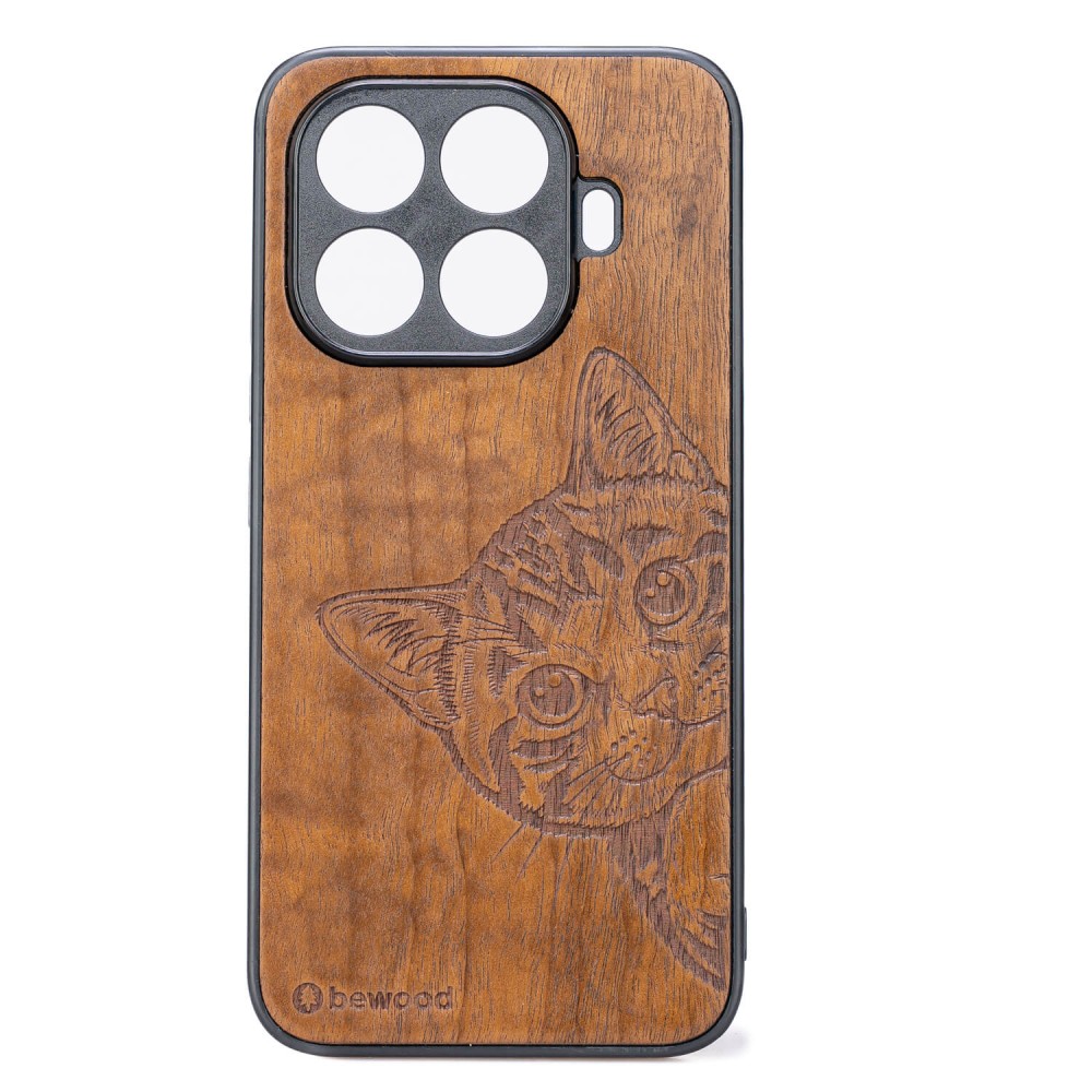 Drewniane Etui Bewood do Xiaomi 15T Pro CAT LOVER IMBUIA (1)