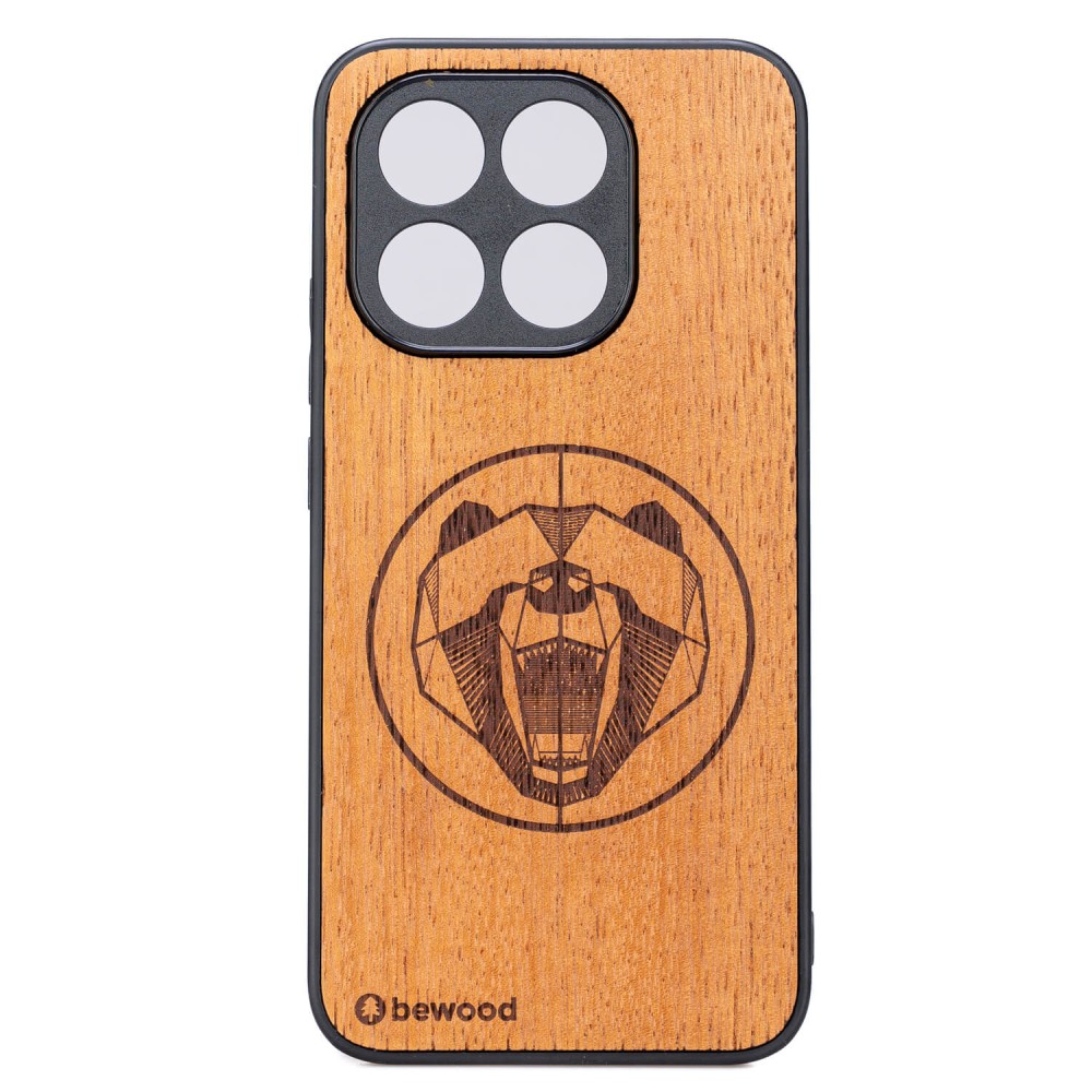 Drewniane Etui Bewood do Xiaomi 15T NIEDŹWIEDŹ MERBAU (1)