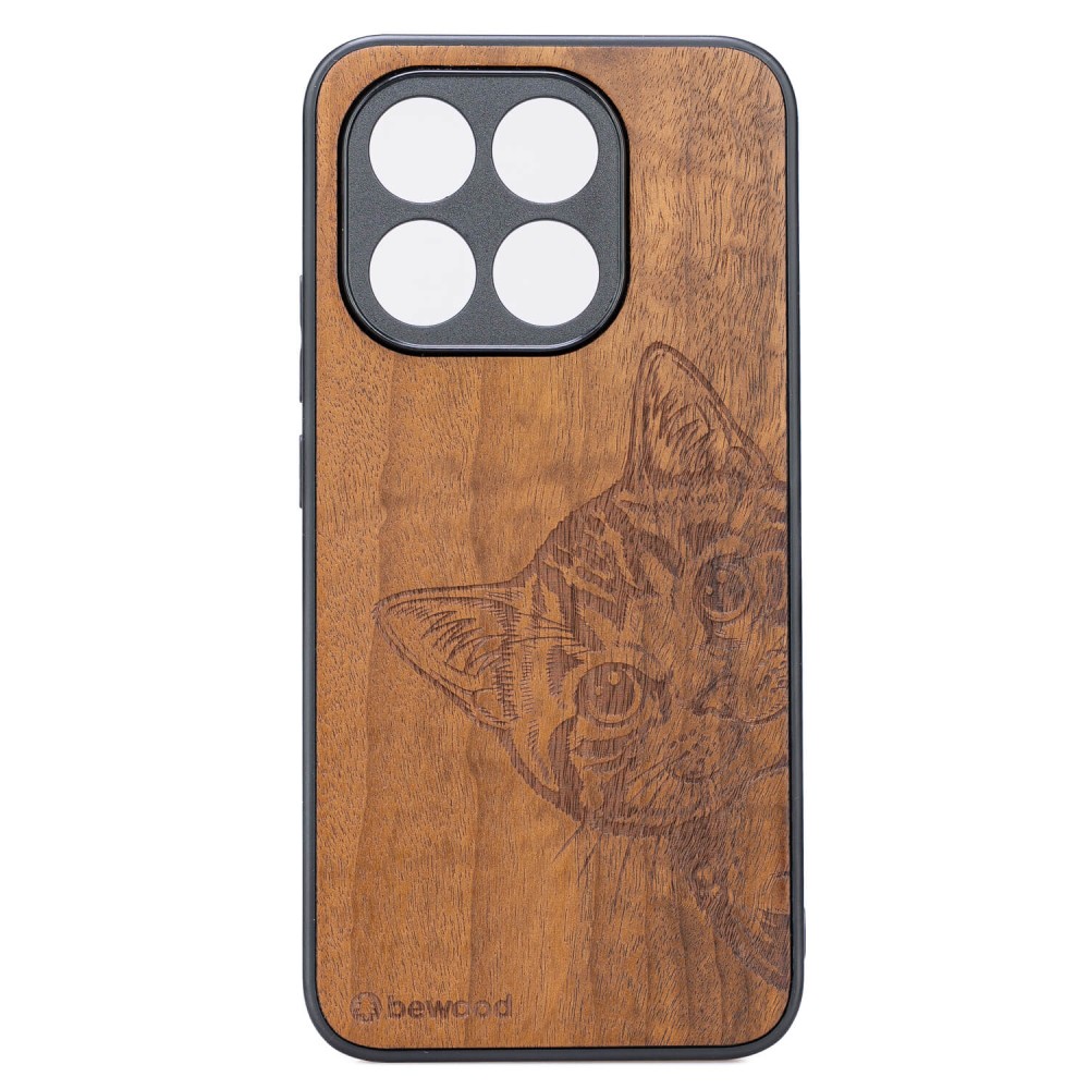 Drewniane Etui Bewood do Xiaomi 15T CAT LOVER IMBUIA (1)
