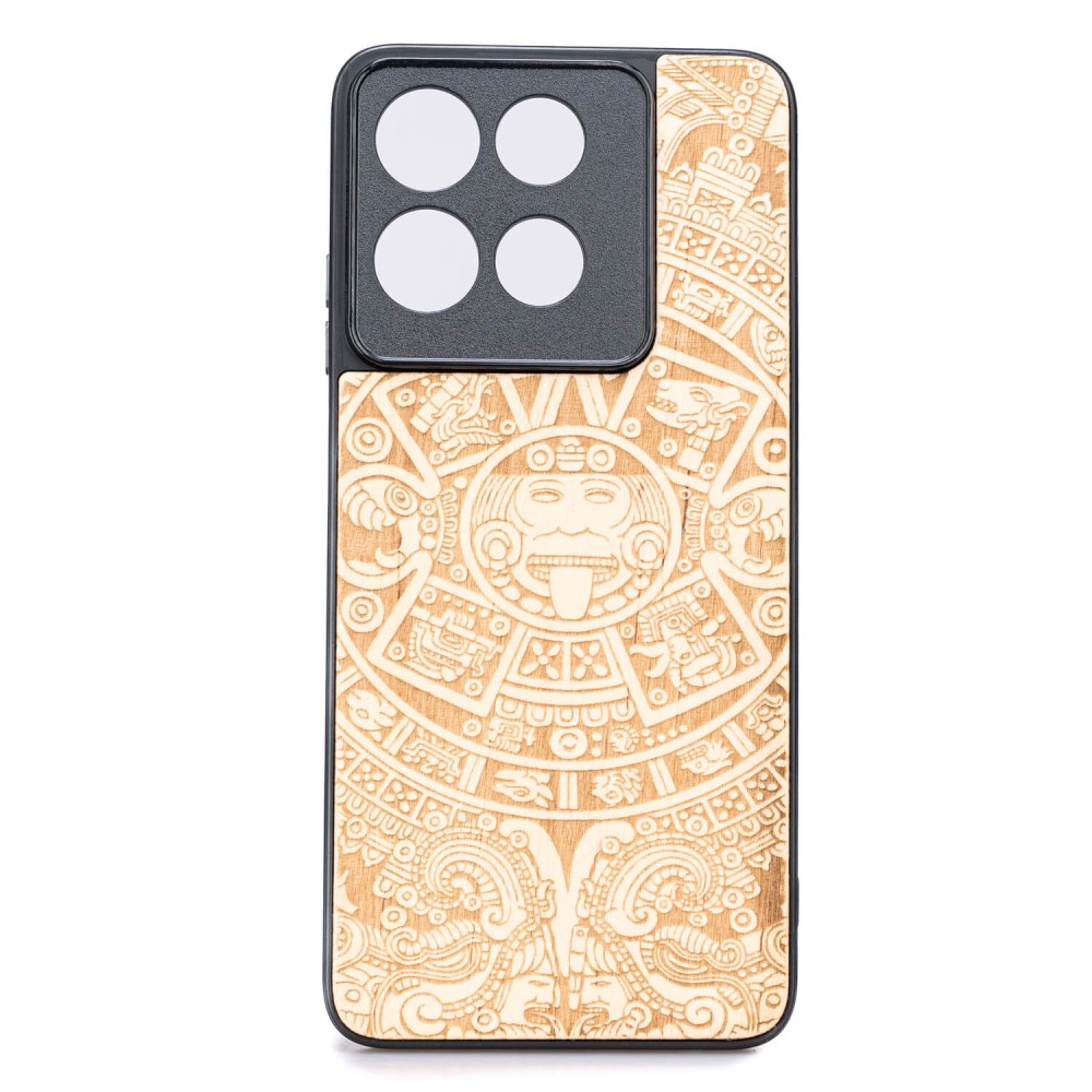 Drewniane Etui Bewood do Motorola G56 5G KALENDARZ AZTECKI ANIEGRE (1)
