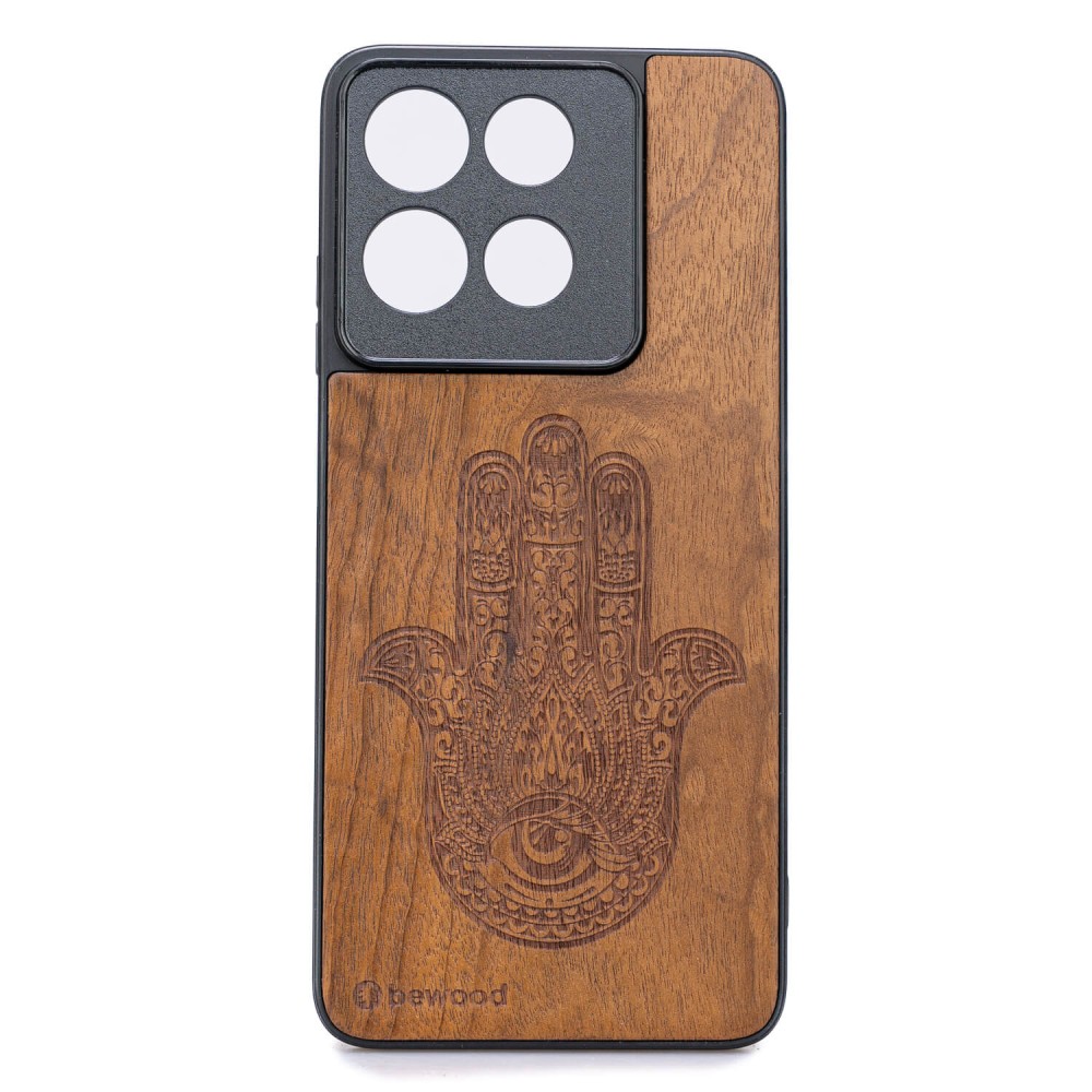 Drewniane Etui Bewood do Motorola G56 5G HAMSA IMBUIA (1)