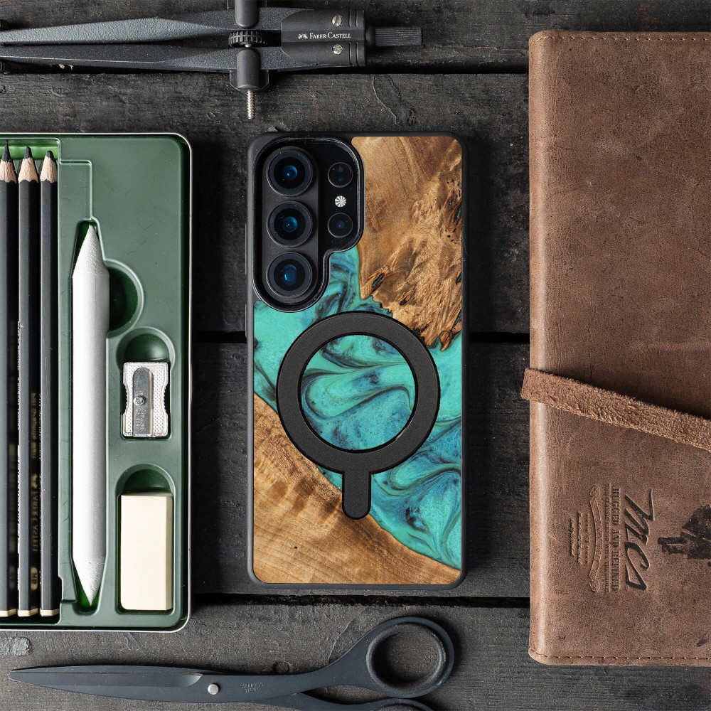 Etui Bewood Unique do Samsung Galaxy S26 Ultra - Turquoise z MagSafe (3)