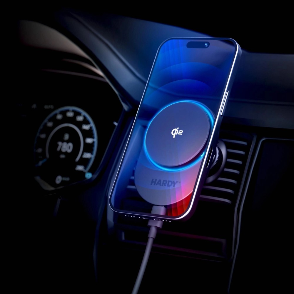 Uchwyt samochodowy / ładowarka indukcyjna 3mk Hardy AeroCharger 15W MPP Qi2 Black (3)