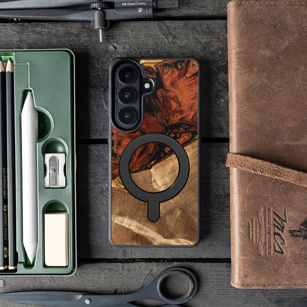 Bewood Resin Case for Samsung Galaxy A57 5G - 4 Elements - Fire with MagSafe (3)