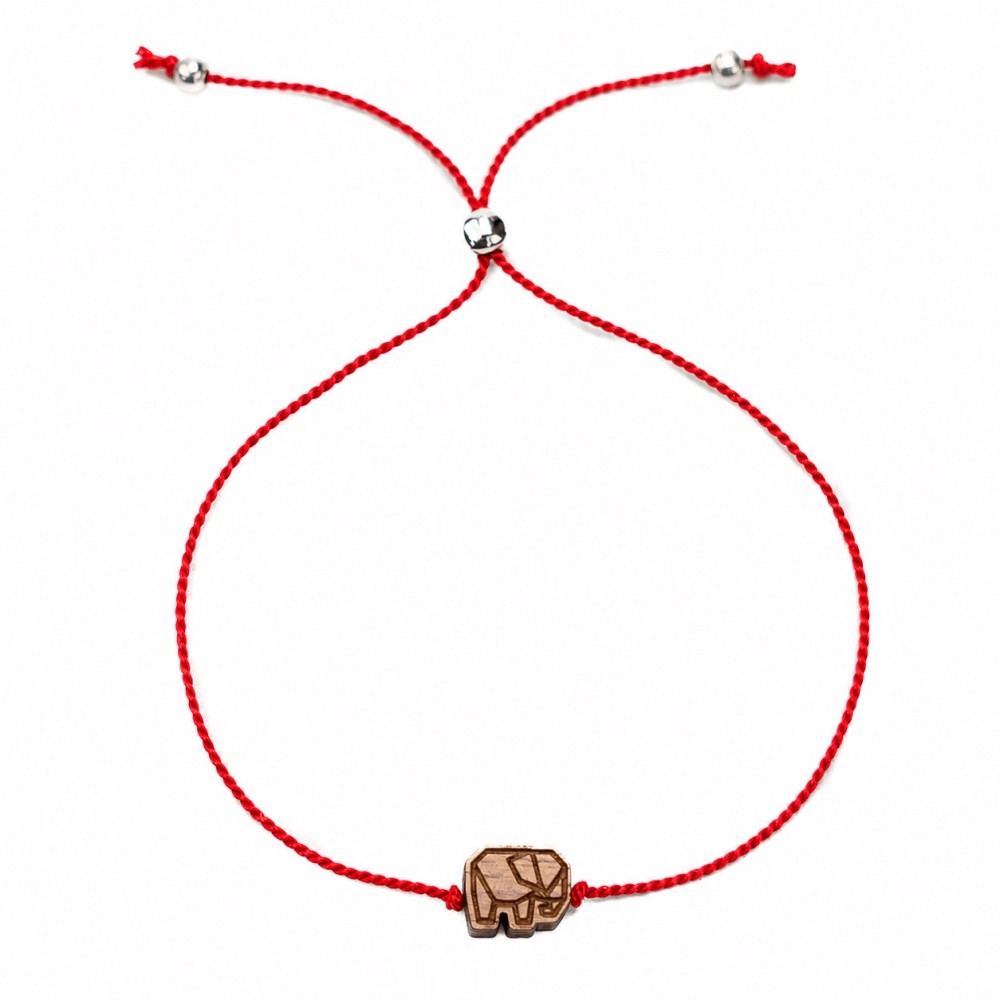 Bewood Happiness Bracelet – Elephant – Red (1)