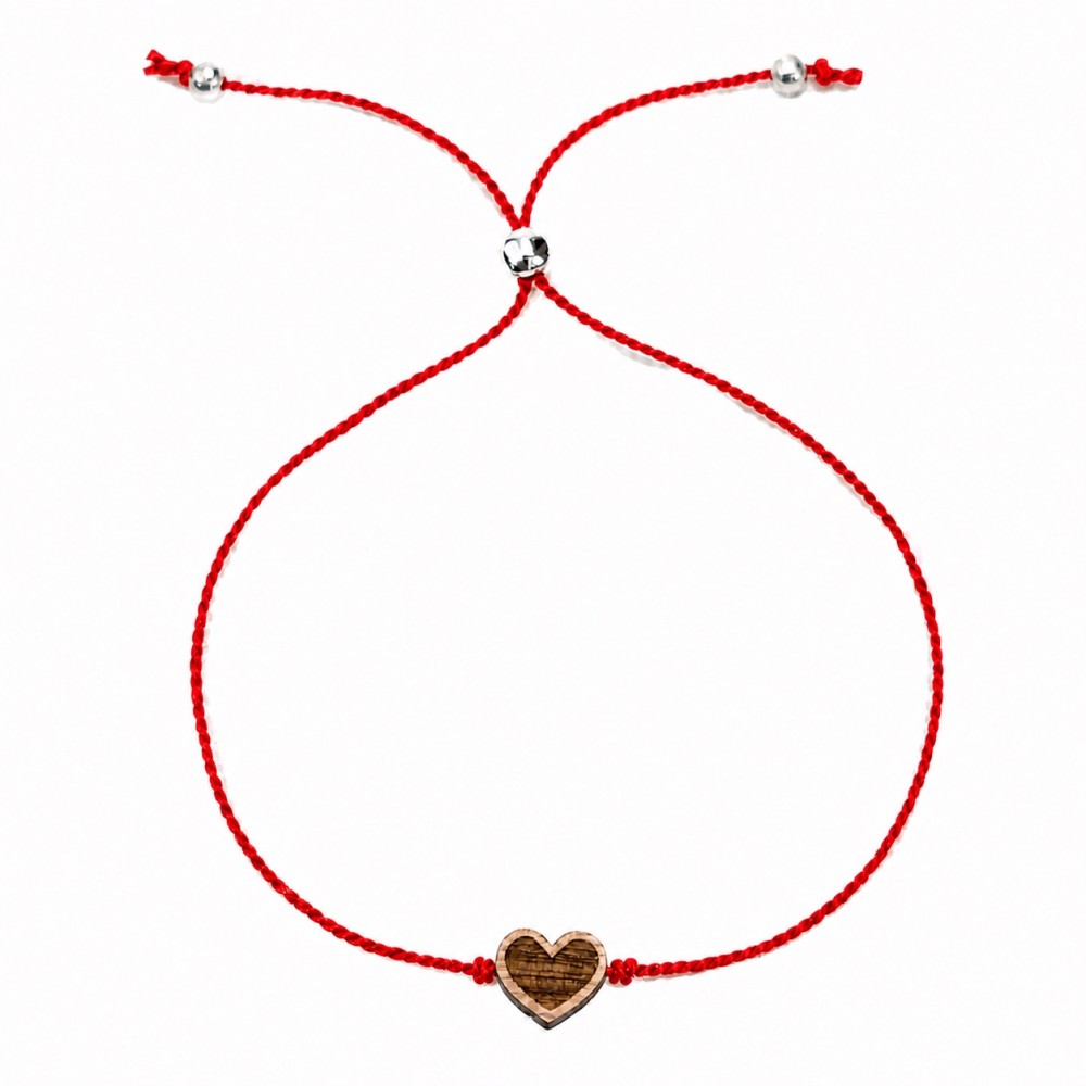 Bewood Happiness Bracelet – Heart - Red (1)