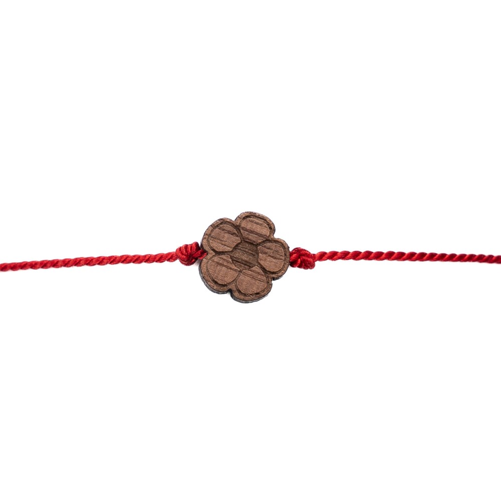 Bewood Happiness Bracelet – Flower – Red (2)