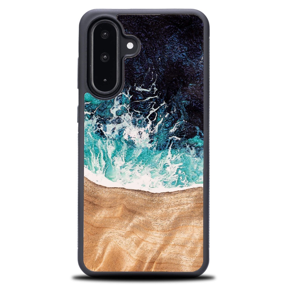 Bewood Unique Dream Island, elegancki drewniany case, ochrona telefonu, niebiesko-brązowy